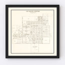 Vintage Map of Le Sueur Center, Minnesota 1928