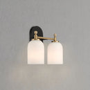 Vortex - 2 Lights Vanity In Style For Over Bathroom Mirror Wall Sconce - Black / Gold / White