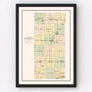 Vintage Map of De Kalb County, Illinois 1929