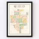 Vintage Map of Sandwich, Illinois 1929