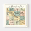 Vintage Map of Elkhart County, Indiana 1929