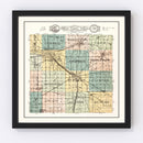 Vintage Map of Elkhart County, Indiana 1929