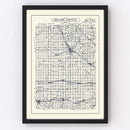 Vintage Map of Benton County, Iowa 1930