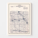 Vintage Map of Butler County, Iowa 1930