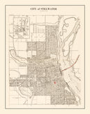 Vintage Map of Stillwater, Minnesota 1938