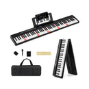 88 Key Foldable Piano Keyboard Portable Semi Weighted Electric Piano-Black by LJGDeals