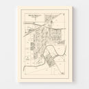 Vintage Map of South Whitley, Indiana 1939