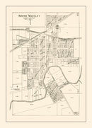 Vintage Map of South Whitley, Indiana 1939