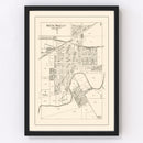 Vintage Map of South Whitley, Indiana 1939