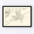 Vintage Map of Churubusco, Indiana 1939