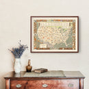 Vintage Folklore Music Map of the United States 1946