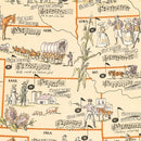 Vintage Folklore Music Map of the United States 1946