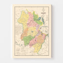 Vintage Anhui Province, China Map 1888