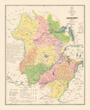 Vintage Anhui Province, China Map 1888
