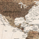 Framed Push Pin World Map Canvas Print – Custom Framed
