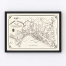 Vintage Map of Salvador, Brazil 1931