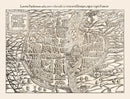 Vintage Map of Paris, France 1550