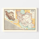 Vintage Map of Iran 1960