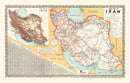Vintage Map of Iran 1960
