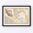 Vintage Map of Iran 1960