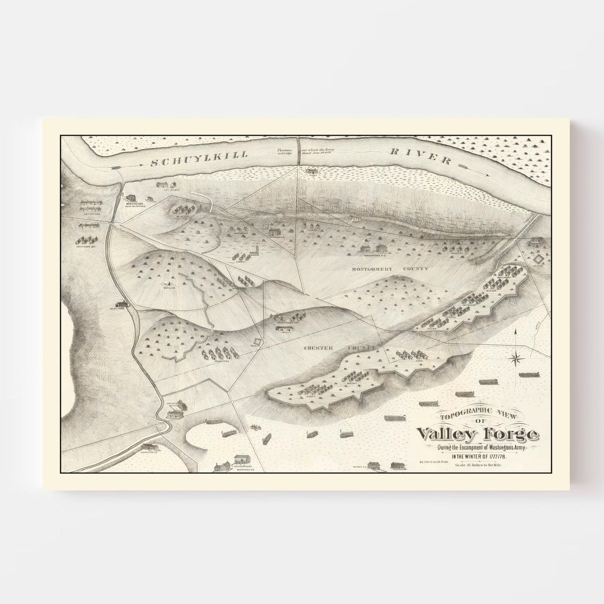 Vintage Valley Forge, PA Map 1877, photo 4 of 5