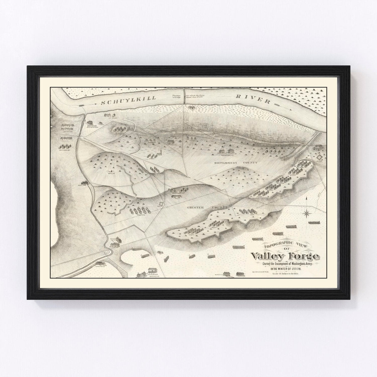 Vintage Valley Forge, PA Map 1877