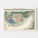 Vintage Map of Yokohama, Japan 1868