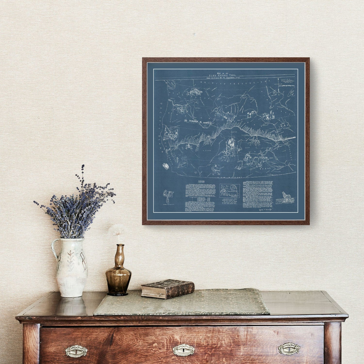 Vintage Pony Express Map 1935, photo 3 of 5