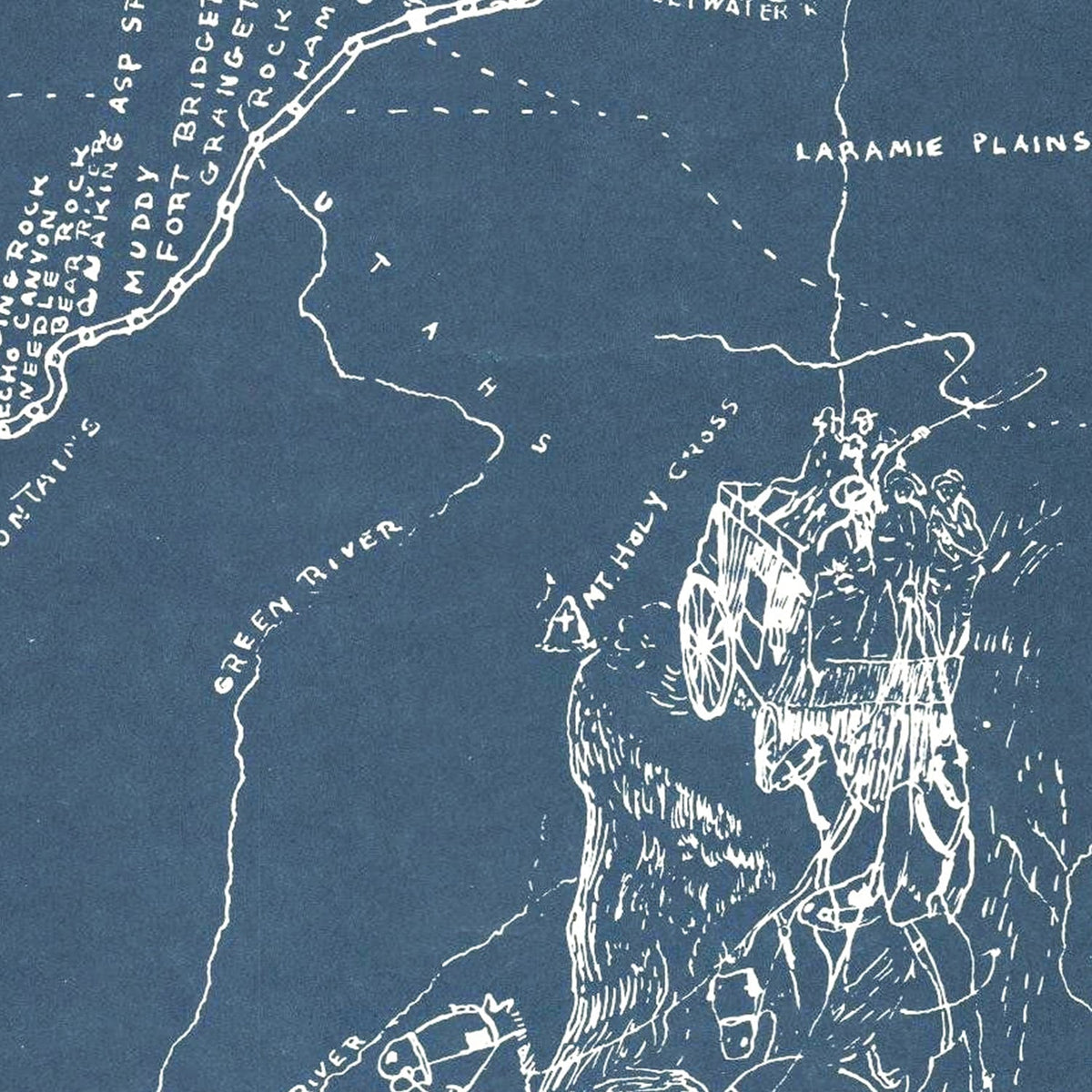 Vintage Pony Express Map 1935, photo 2 of 5