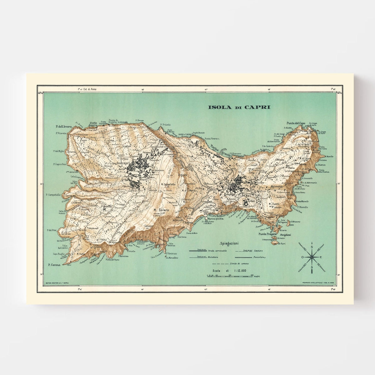 Vintage Capri Map 1930, photo 4 of 5