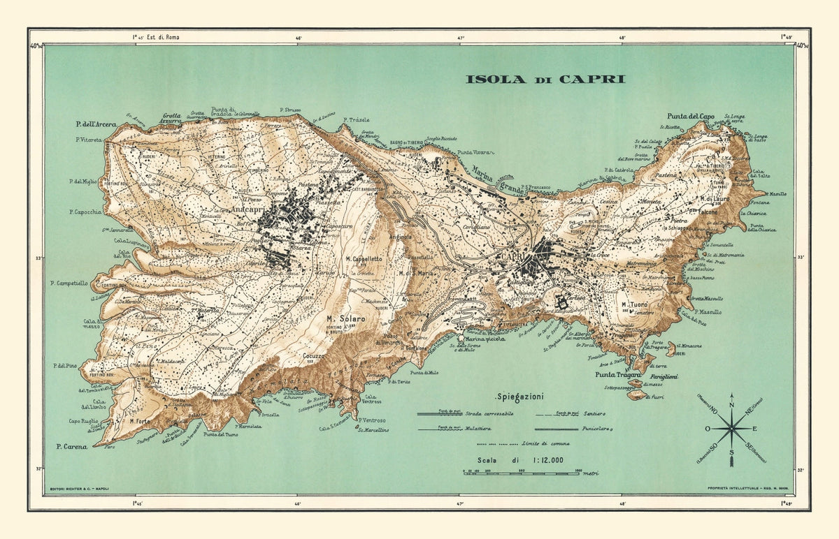 Vintage Capri Map 1930, photo 5 of 5