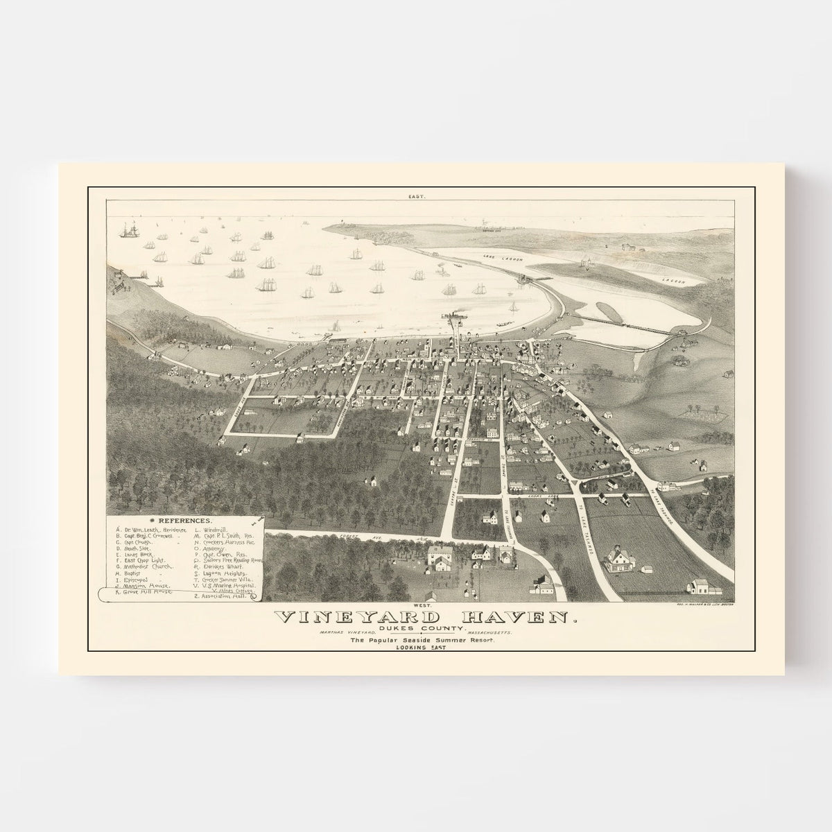 Vintage Vineyard Haven Map 1893, photo 4 of 5
