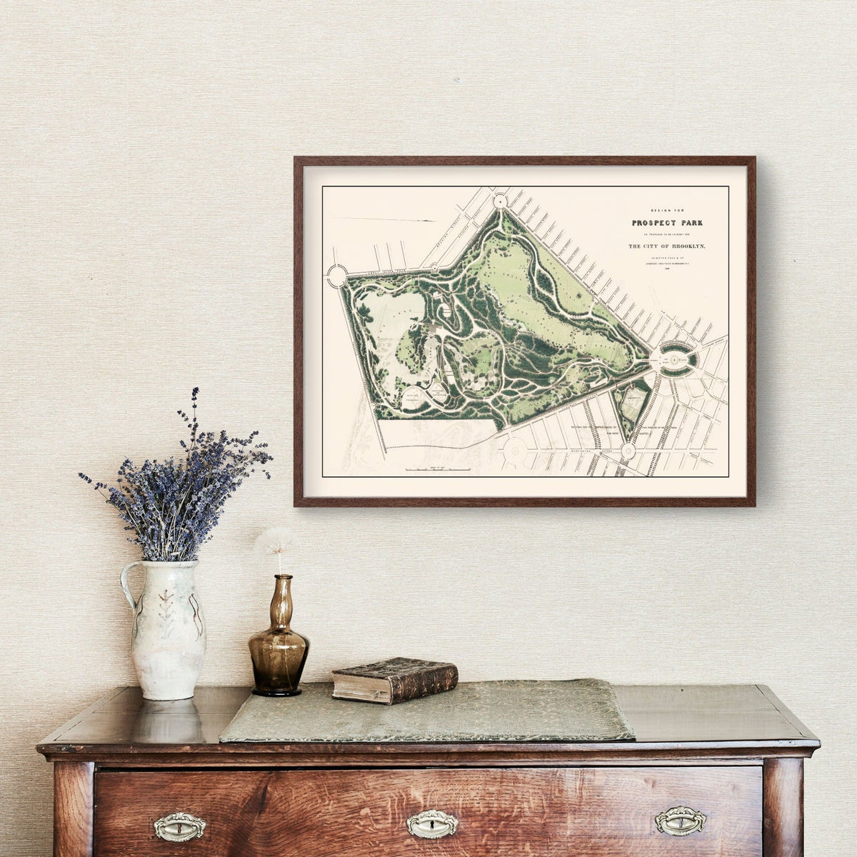 Vintage Prospect Park Brooklyn, NY Map 1868, photo 3 of 5