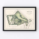 Vintage Prospect Park Brooklyn, NY Map 1868