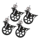 Swivel Caster Wheels for ½” Pipe with Locking Mechanism (4-Pack) by PIPE DECOR