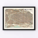 Vintage Map of Osaka, Japan 1923