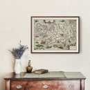 Vintage Iceland Map with Sea Monsters 1587