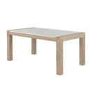 Vanilla - Real Marble Dining Table And Chair Set With Upholstery - Beige / Natural by HouseOfZazla