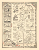 Vintage Old York Road Pennsylvania Map 1941