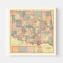 Vintage Map of Oklahoma 1914
