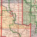 Vintage Map of Oklahoma 1914