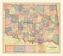 Vintage Map of Oklahoma 1914
