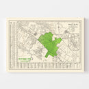 Vintage Map of Palo Alto, California 1953