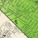 Vintage Map of Palo Alto, California 1953