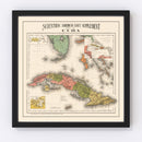 Vintage Map of Cuba 1898