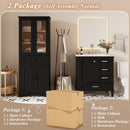 Bathroom Vanity & Tall Storage Cabinet Set With Doors, Adjustable Shelves, Soft Close Hinges, Sink by HouseOfZazla