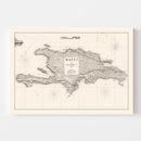 Vintage Map of Haiti 1864