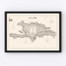 Vintage Map of Haiti 1864