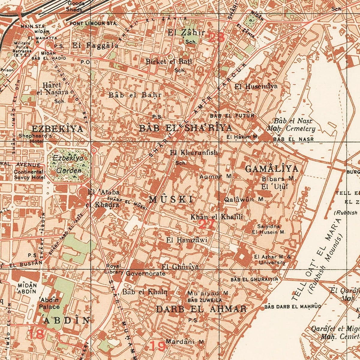 Vintage Map of Cairo, Egypt 1935, photo 2 of 5