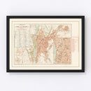 Vintage Map of Cairo, Egypt 1935